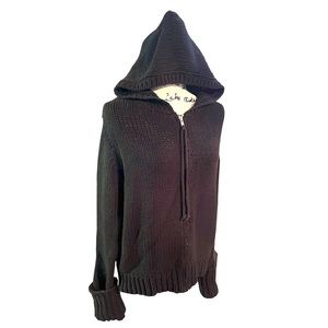 Bonnie and Bill by Holly | Black Knit Jacket with Hood | Size Large